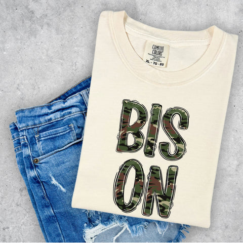 Bison Camo Mascot