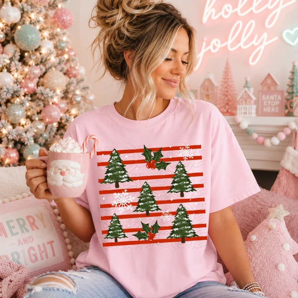 Stripes Christmas Trees and Holly (Closes 10/17)