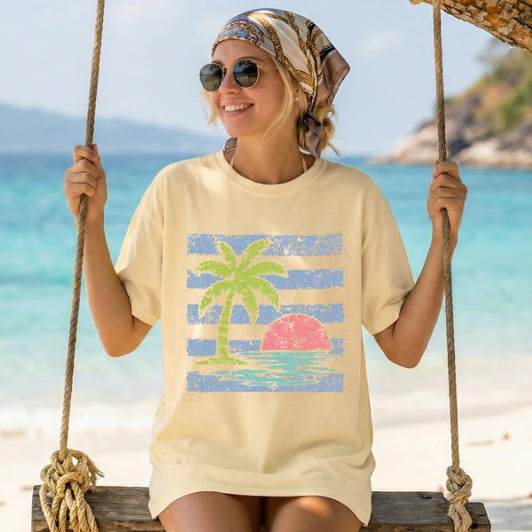 Summer Stripes Palm Tree and Sun (Closes 5/30)