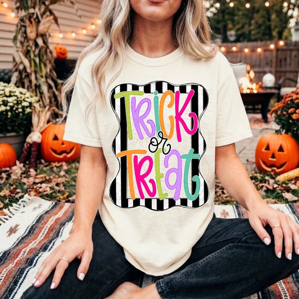 Trick or Treat Striped Frame (Closes 8/29)