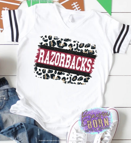 Razorbacks Leopard Rectangle