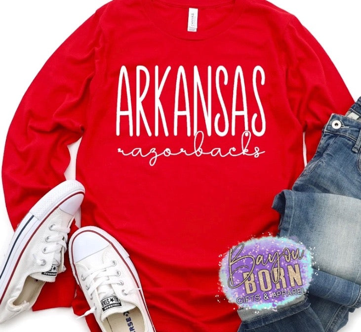 Arkansas Razorbacks White Ink