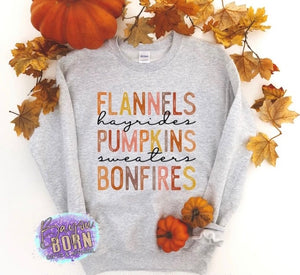 Flannels Pumpkins Bonfires